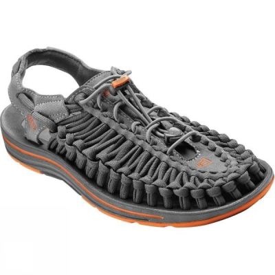 Sandalias Keen Uneek Flat Cord Hombre - Gris / Naranjas - Chile EJI941358